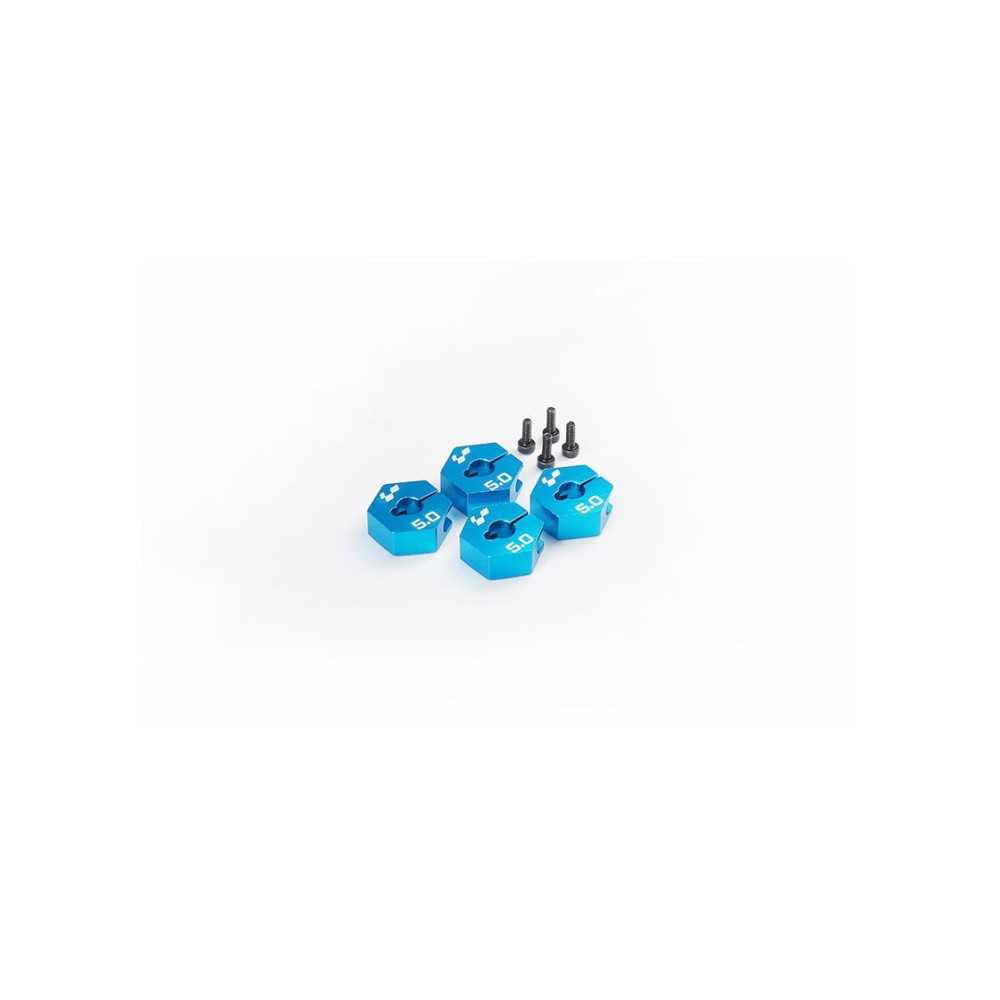 Koswork Tamiya 5mm Aluminum Clamping Wheel Hex (4) Blue KOS04407 Koswork Tamiya 5mm Aluminum Clamping Wheel Hex (4) Blue KOS04407