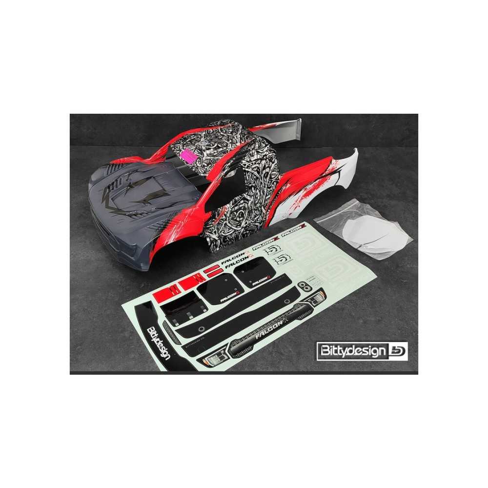 Carrocería Bittydesign Falcon-X Roja 1/7 para Traxxas UDR Pre-pintada BDTRX7-FLCX-PPR