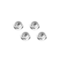 Hiro Seiko 4mm Alloy Flange Nylon Nut (Thin Type) [Silver] HS-48952