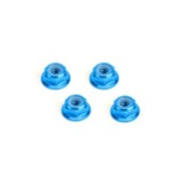 Hiro Seiko 4mm Alloy Flange Nylon Nut (Thin Type) [T-Blue] HS-48953