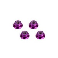 Hiro Seiko 4mm Alloy Flange Nylon Nut (Thin Type) [Purple] HS-48955