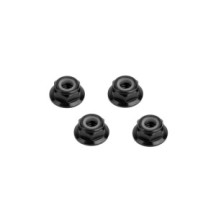 Hiro Seiko 4mm Alloy Flange Nylon Nut (Thin Type) [Black] HS-48957