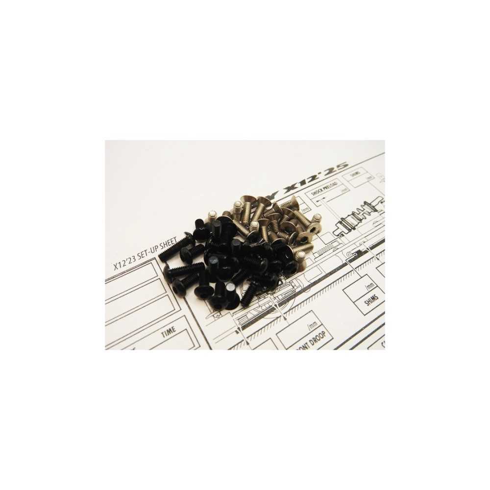 Hiro Seiko X12'25 Titan/Alloy Hex Socket Screw Set [Black] HS-48965