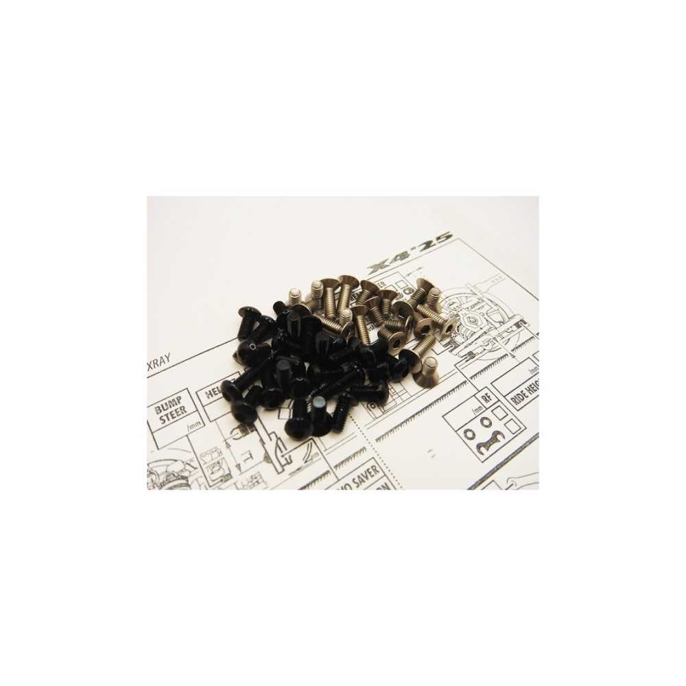 Hiro Seiko X4'25 Titan/Alloy Hex Socket Screw Set [Black] HS-48968
