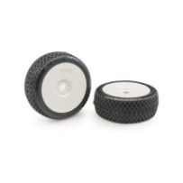 Matrix Blackhole Clay Soft 1:8 Buggy Tires Pre-glued (White Wheels | 2pcs) MX-BLACS-GL