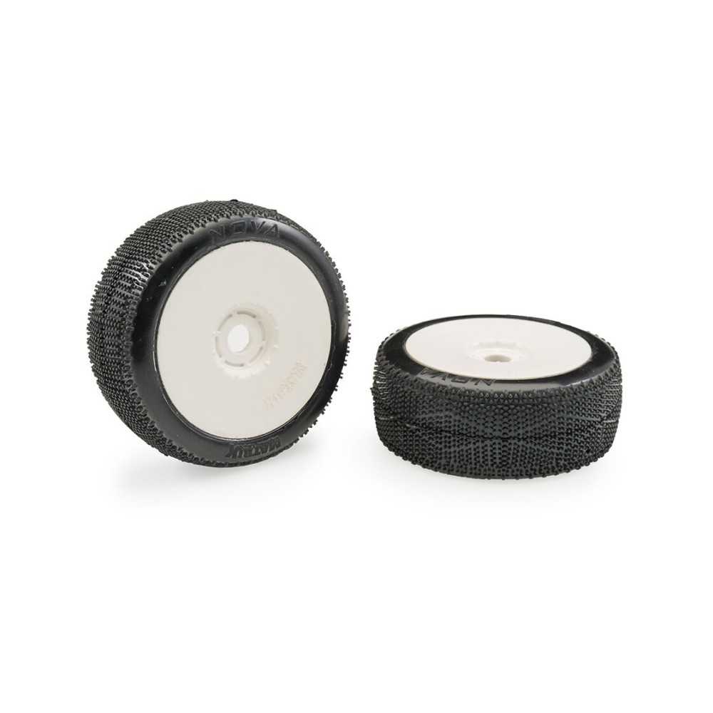 Matrix Nova Soft 1:8 Buggy Tires Pre-glued (White Wheels | 2pcs) MX-NOVS-GL