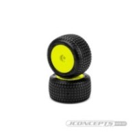 JConcepts Dirt Trac Mini - green compound, pre-mounted, yellow wheels Fits - Losi Mini-B Mini-T rear 2,0 JCO4120-2221
