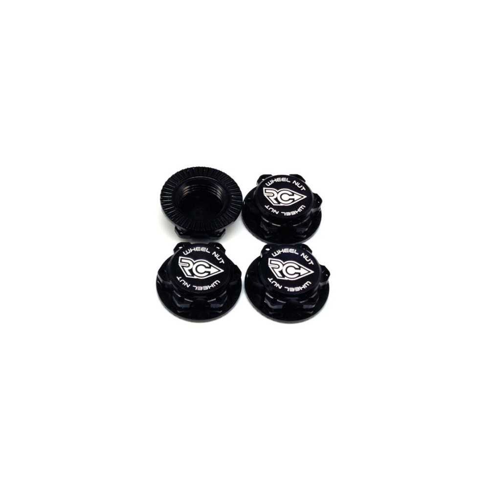 RC-Project 17mm Serrated Wheel Nut (Black | 4pcs) RCPJ-A033-B