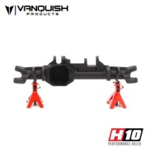 Carcasa de eje pórtico delantero de aluminio negro H10 Vanquish VPS08810 (4)