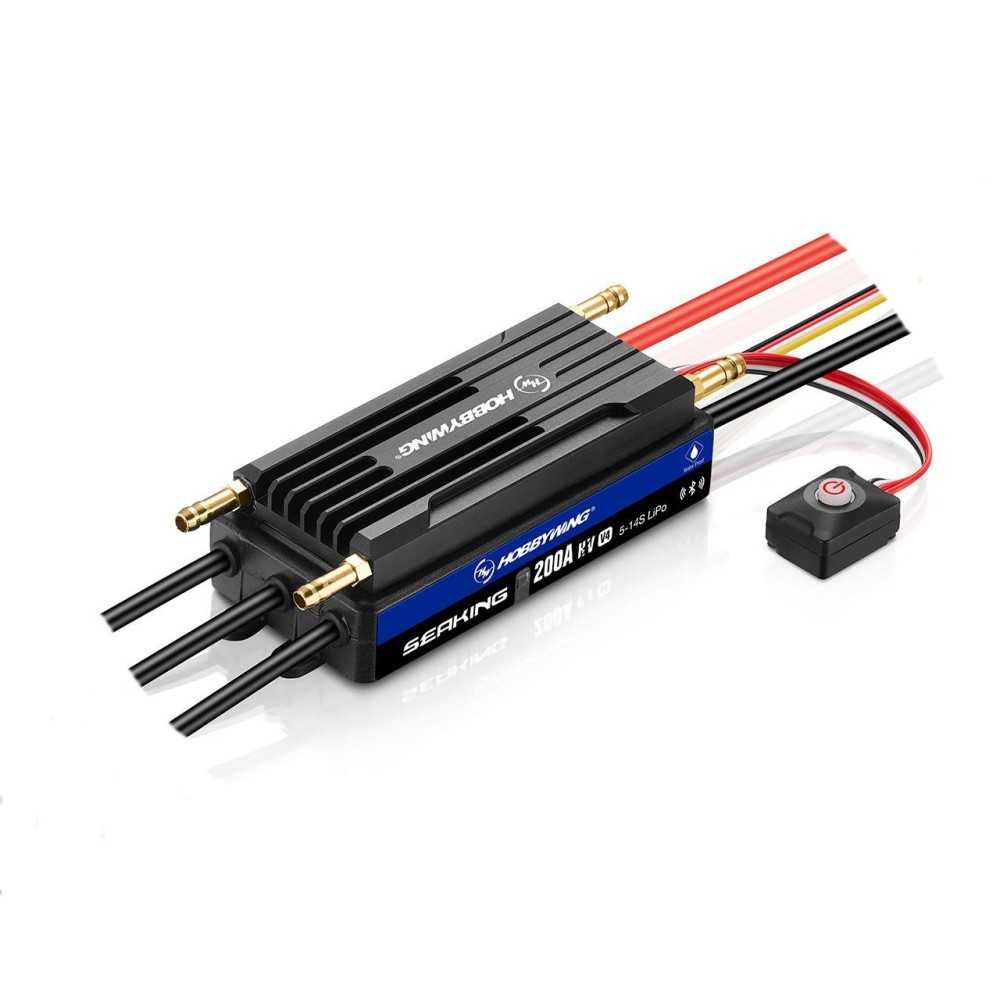 Variador Hobbywing Seaking 200A HV V4 para barco HW30301201 Variador Hobbywing Seaking 200A HV V4 para barco HW30301201