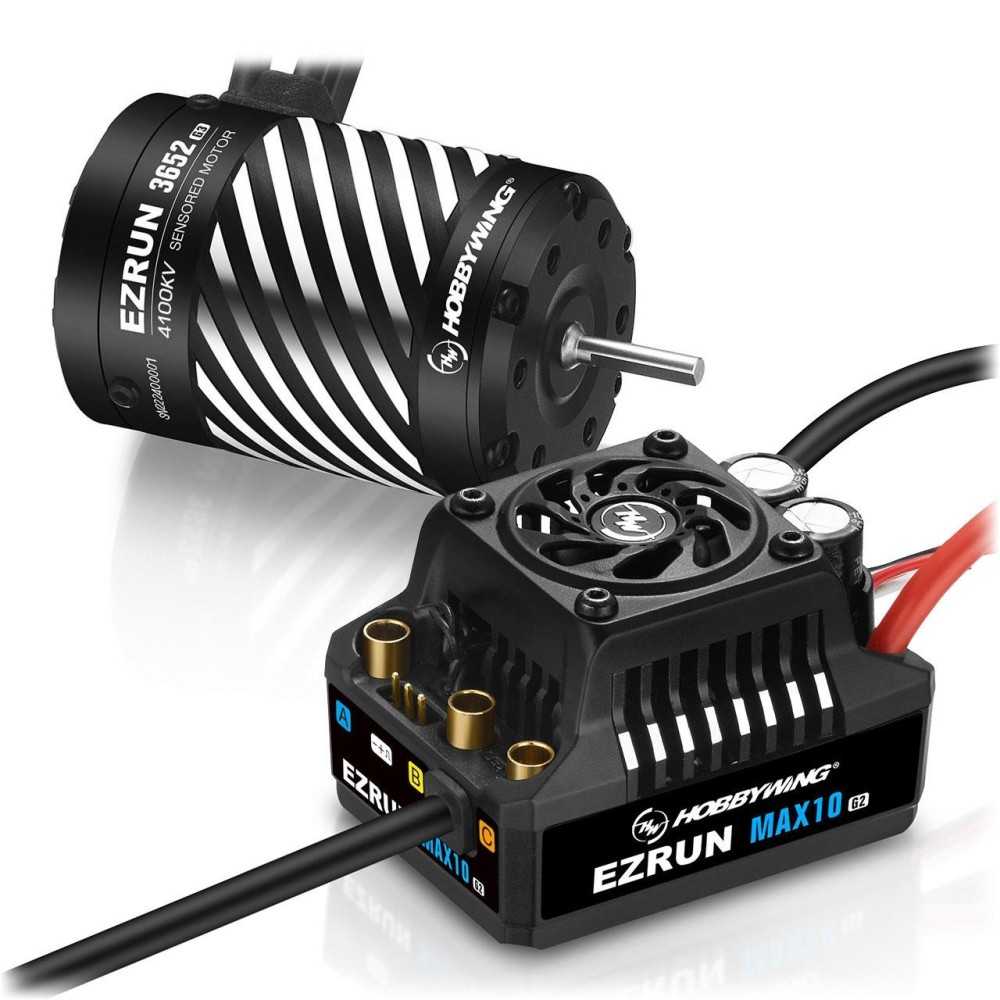 Hobbywing Ezrun MAX10 G2 80A Combo with 3652SD-4100kV 3,175 shaft HW38020347 Hobbywing Ezrun MAX10 G2 80A Combo with 3652SD-4100kV 3,175 shaft HW38020347