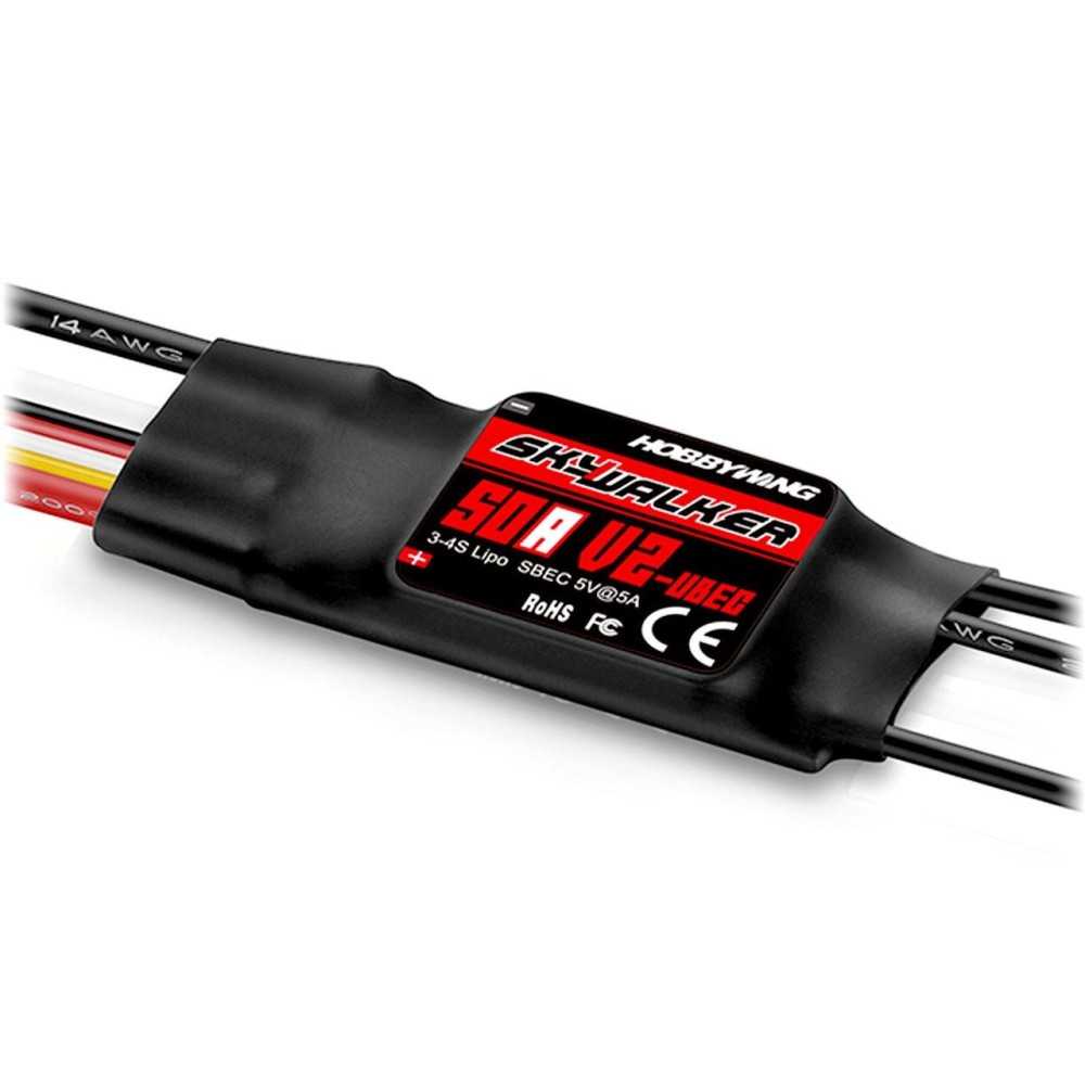 Hobbywing Skywalker V2 50A 3-4s, 5A BEC HW80060442 Hobbywing Skywalker V2 50A 3-4s, 5A BEC HW80060442