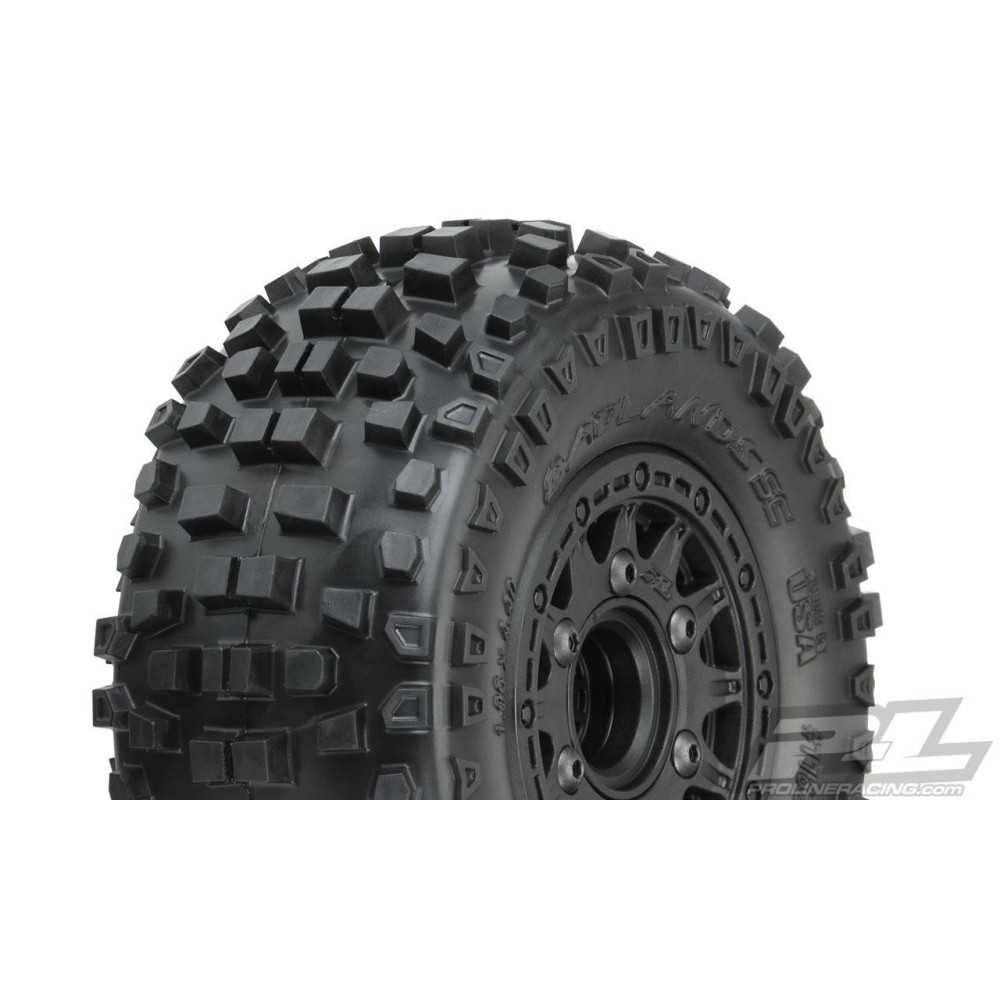 Pro-line Badlands SC 2.2"/3.0" All Terrain Tires Mounted on Raid Black (PRO118210) PR1182-10 Pro-line Badlands SC 2.2"/3.0" All Terrain Tires Mounted on Raid Black (PRO118210) PR1182-10