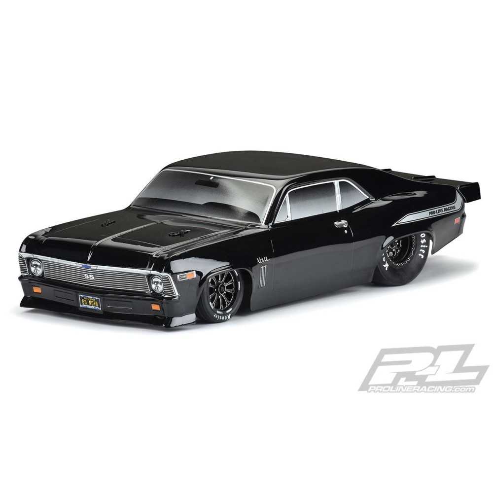 Carrocería Tough-Color negra Chevrolet Nova 1969 para Slash 2WD Drag y AE DR10 Pro-line PR3531-18 Carrocería Tough-Color negra Chevrolet Nova 1969 para Slash 2WD Drag y AE DR10 Pro-line PR3531-18