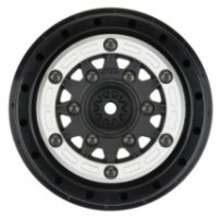 Pro-line 1-10 Raid Bead-Loc Fr-Rr 2.2-3.0 12 & 14mm SC Wheels Silvr-Blk PRO281103
