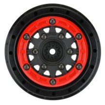 Pro-line 1-10 Raid Bead-Loc Fr-Rr 2.2-3.0 12 & 14mm SC Wheels Red-Black PRO281104