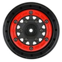 Pro-line 1-10 Raid Bead-Loc Fr-Rr 2.2-3.0 12 & 14mm SC Wheels Red-Black PRO281104