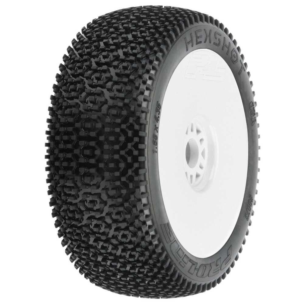 Pro-line 1-8 Hex Shot S3 Front-Rear Buggy Tires Mounted 17mm White PRO9073233 Pro-line 1-8 Hex Shot S3 Front-Rear Buggy Tires Mounted 17mm White PRO9073233