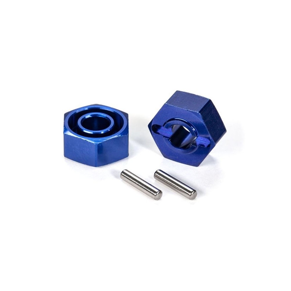 Traxxas Wheel hubs hex (blue-anodized lightweight aluminum) (2) a TRX1654X Traxxas Wheel hubs hex (blue-anodized lightweight aluminum) (2) a TRX1654X