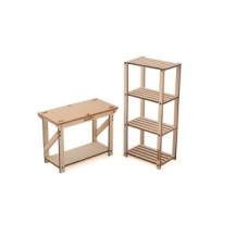 RC4WD 1/10 Wood Garage Shelves and Work Bench Set (Z-S0161) RC4ZS0161