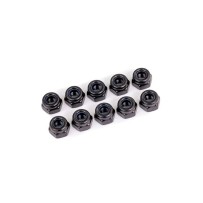 Tuercas de nylon con seguro de 4mm negras Traxxas TRX1748