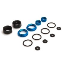 LRP Aluminium upper/lower Shock Cap + Tension Ring (4pcs) - S10, 122560 122560