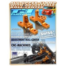 Xray t3 alu upper clamp with adj. roll-center (l+r) - orange X302028-o
