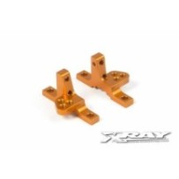 Xray t4 alu upper clamp with adj. roll-center (l+r) - orange X302030-o