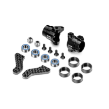 Xray alu steering blocks with graphite extension plates - set X302202