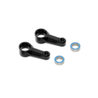 Xray X4 alu dual steering arm - black + ball-bearings (2) X302517-k