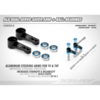 Xray alu dual servo saver arm - black + ball-bearings (2) X302525-k