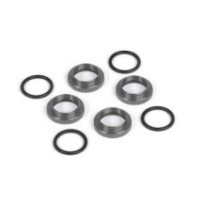 Xray shock adj. nut alu + o-ring - black (4) X308040-k