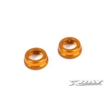 Xray t4 alu shock cap-nut with vent hole - orange (2) X308353-o