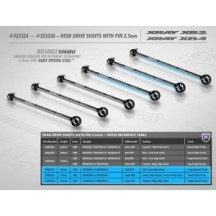Xray rear drive shaft 73mm with 2.5mm pin - hudy spring steel X325326