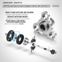 Xray alu ultra-lightweight drive flange with one-way bearing - 7075 t6 X335532