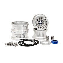 Llantas plateadas 1.9 con beadlock y disco Hobao H230117S