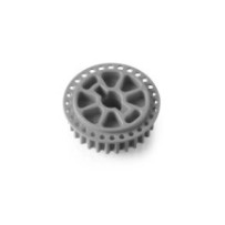 Xray low friction composite side belt pulley 28t - front - graphite X345888-g