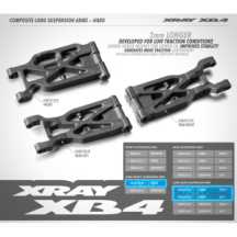Xray composite long suspension arm front lower - hard X362113-h
