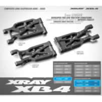 Xray composite long suspension arm front lower - hard X362113-h