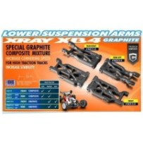 Xray composite suspension arm rear lower left - v2 graphite X363121-g