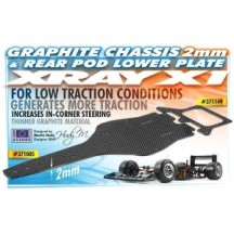 Xray X1 graphite 2.0mm rear pod lower plate X371149