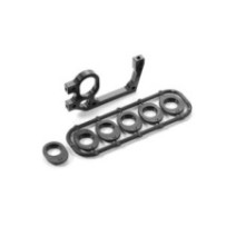 Xray X1 alu rear bulkhead - left + ride height adjusters X373022