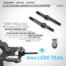 Xray front wheel axle 1mm less trail&nbsp;- hudy spring steel (2) X375222