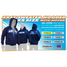 Xray sweater hooded with zipper - blue (xs) X395600xs