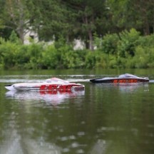 Pro Boat Blackjack 42" 8S Brushless Catamaran RTR: Black-Orange PRB08043T1