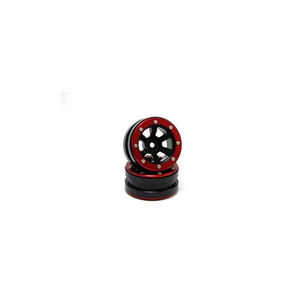 Metsafil Beadlock Wheels PT- Claw Black/Red 1.9 (2 pcs) MT0060BR Metsafil Beadlock Wheels PT- Claw Black/Red 1.9 (2 pcs) MT0060BR