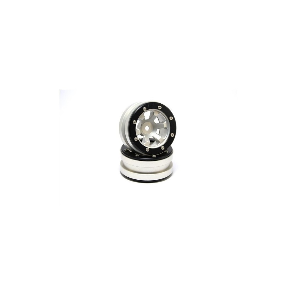 Metsafil Beadlock Wheels PT- Claw Silver/Black 1.9 (2 pcs) MT0060SB Metsafil Beadlock Wheels PT- Claw Silver/Black 1.9 (2 pcs) MT0060SB