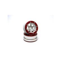 Metsafil Beadlock Wheels PT- Claw Silver/Red 1.9 (2 pcs) MT0060SR
