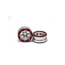 Llantas beadlock Metsafil Claw plata/rojo MT0060SR