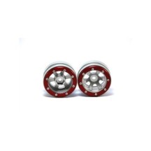 Metsafil Beadlock Wheels PT- Claw Silver/Red 1.9 (2 pcs) MT0060SR